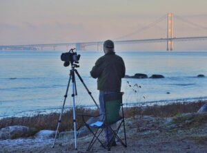 Ed scanning the Straits